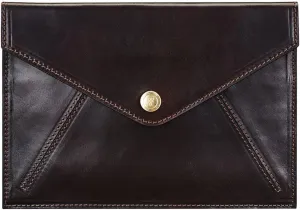 Maxwell Scott - Women's Luxury Leather Document Travel Clutch Wallet with Multiple Credit Card Slots - The Ortona Dark Brown