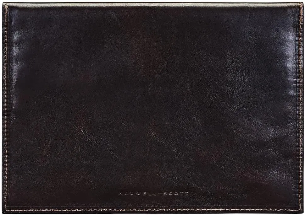 Maxwell Scott - Women's Luxury Leather Document Travel Clutch Wallet with Multiple Credit Card Slots - The Ortona Dark Brown