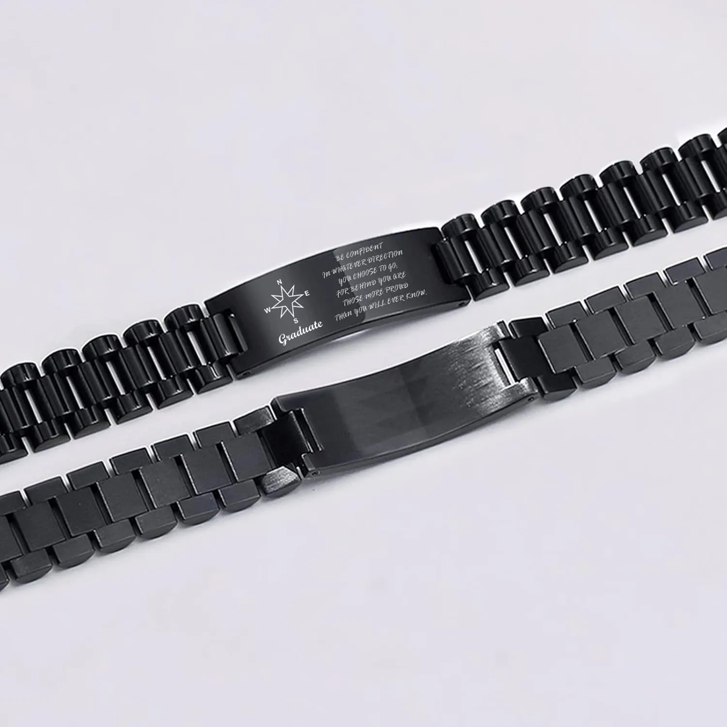 MEALGUET Graduation Gifts for him,Customizable Graduation Bracelet, Inspirational College Graduate Class Of 2025 Gift, Stainless Steel Handsome Link Bracelets for College Graduates