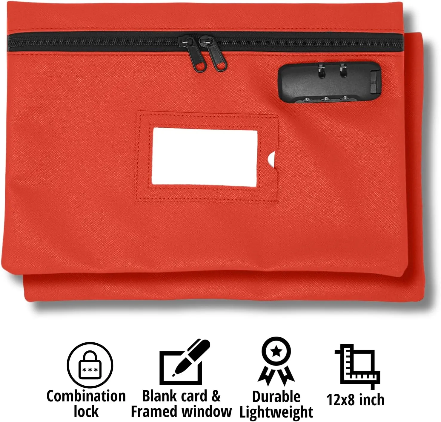 Medicine Bag with Lock | 12x8 Inch Med Bag | Medication Bag for Traveling | Small Medication Travel Bag | Kids Medicine Bag | Pills Locking Zipper Pouch Storage Case Organizer (Red)
