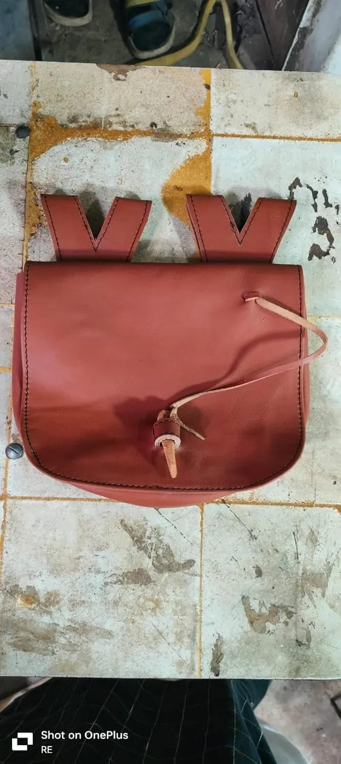 Medieval Viking LARP Leather Belt Bag, Handmade Costume Accessory, SCA Reenactment Pouch,Bag for Medieval Event