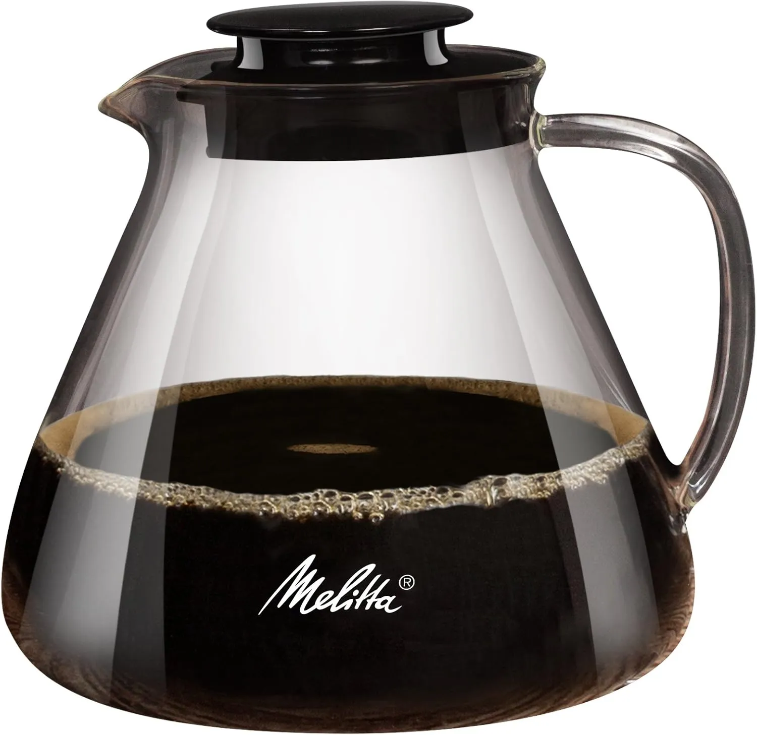 Melitta Glass, 6761025, Jug for Manual Coffee Preparation, Used with Pour Over Filter Holder, Anti-Burn Handle, 1 L, Transparent, Borosilicate, 1 Liter