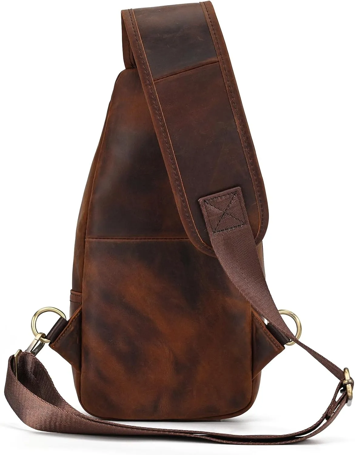 Men Leather Chest Bag Sling Bag Shoulder Bag Leather Crossbody Bag for Men