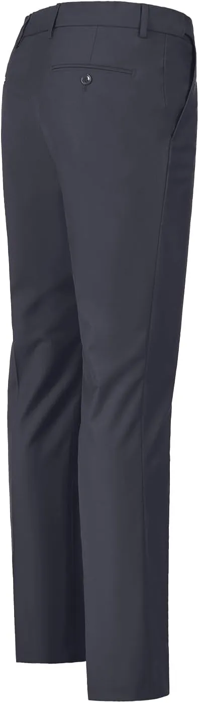 Men Suit Dress Pants Slim Fit Suit Black Groomsmen Wedding Pants Waist Flat Fit Expandable Classic Separate Pant