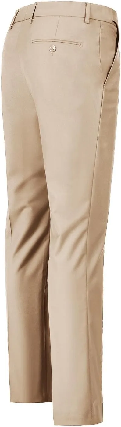 Men Suit Dress Pants Slim Fit Suit Black Groomsmen Wedding Pants Waist Flat Fit Expandable Classic Separate Pant