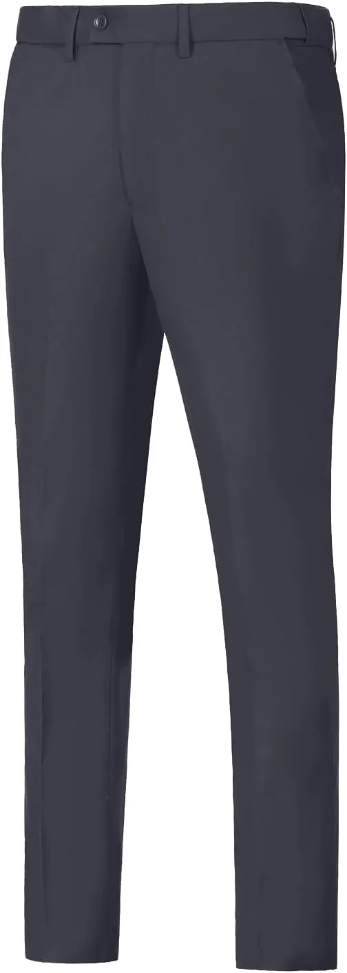 Men Suit Dress Pants Slim Fit Suit Black Groomsmen Wedding Pants Waist Flat Fit Expandable Classic Separate Pant