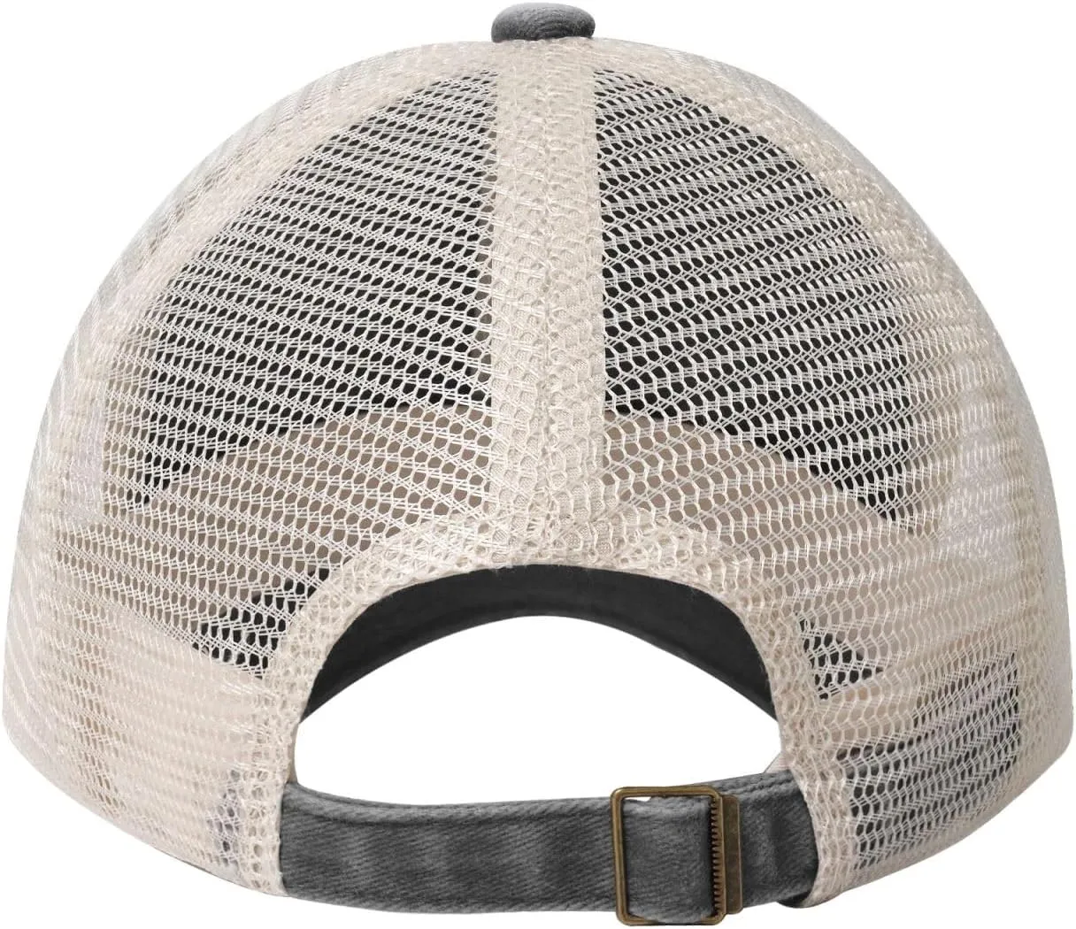 Men Women Denim Mesh Baseball Cap, A Mountain of Happy Print Trucker Hat, Summer Breathable Outdoor Dad Hat