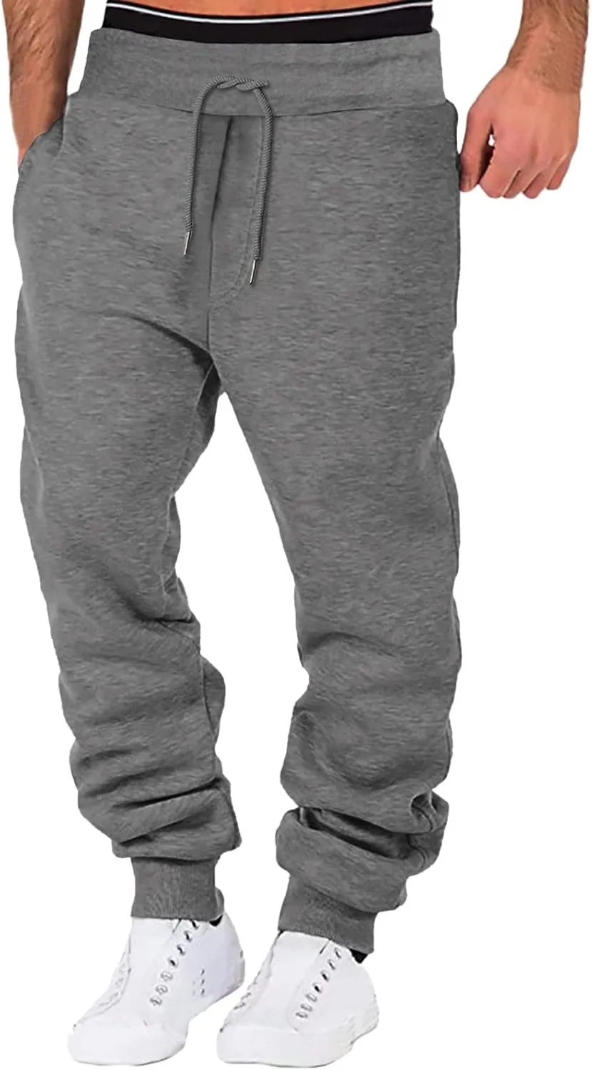 Mens Cargo Sweatpants Casual Jogging Sports Elastic with Pockets Men's Men's Pants Trousers with Zipper Pockets