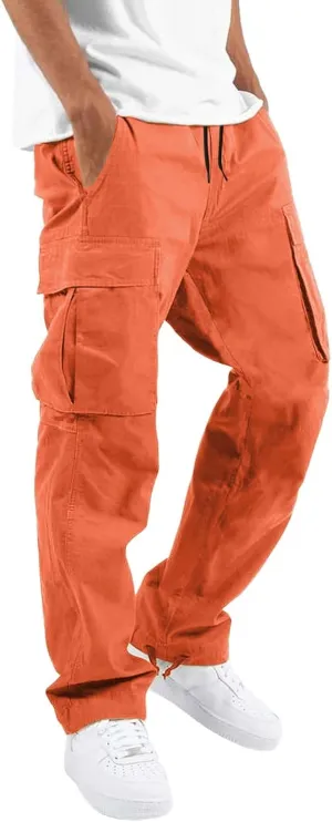 Mens Cargo Sweatpants Cool Thin Loose Cool Jogging Pants with Water Absorption Quick Active Athletic Workout
