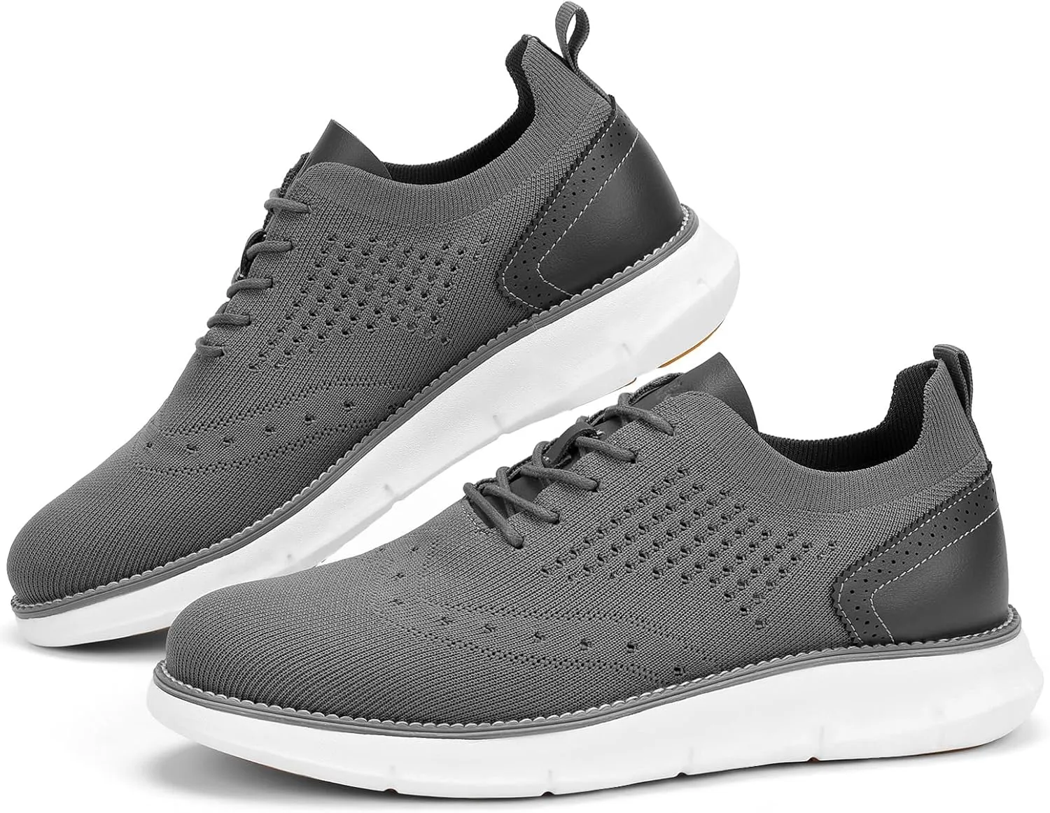 Men's Casual Dress Oxfords Shoes Breathable Knit Leisure Fashion Sneakers Lightweight Comfortable Walking Shoes