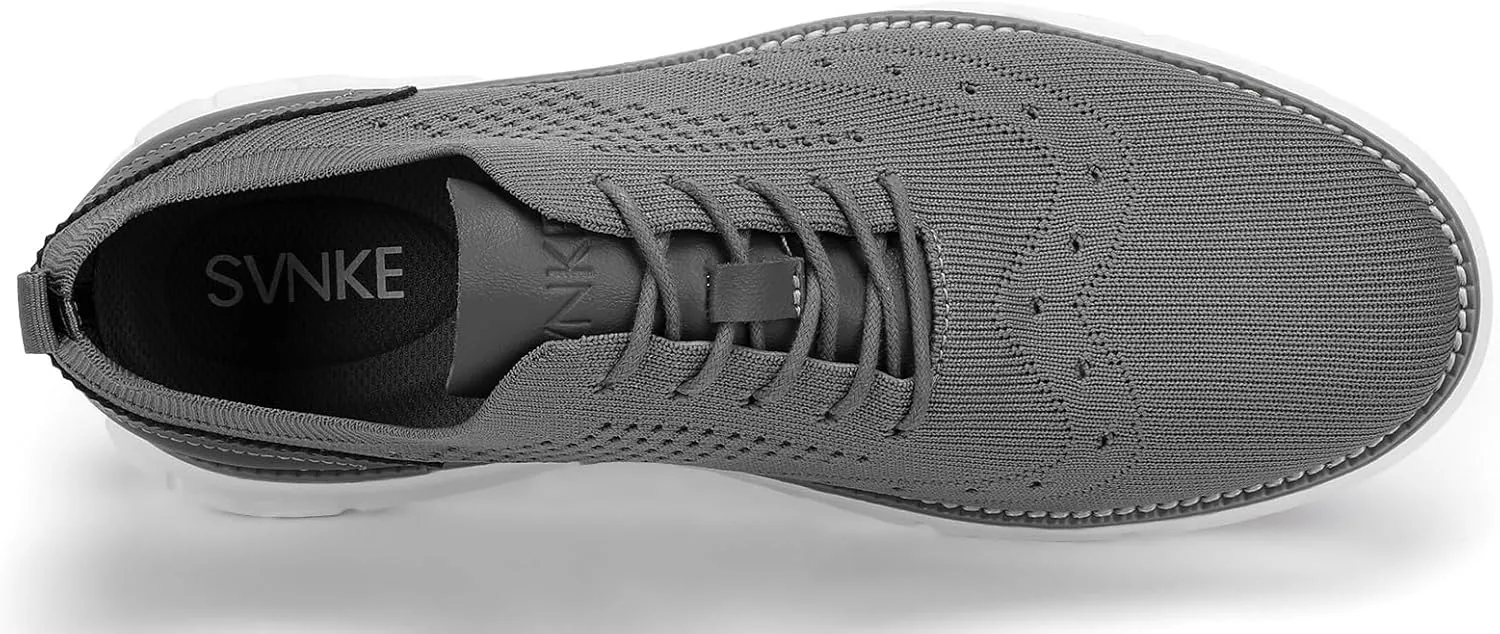 Men's Casual Dress Oxfords Shoes Breathable Knit Leisure Fashion Sneakers Lightweight Comfortable Walking Shoes