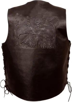 Men's Eagle/Flag Vest (Brown, Large)
