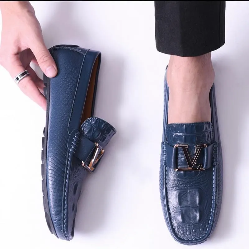 Men's Hands Free Slip On Walking Leather Shoes Loafers Lightweight Moccasins Stylish Shoes