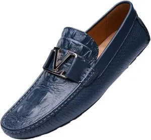 Men's Hands Free Slip On Walking Leather Shoes Loafers Lightweight Moccasins Stylish Shoes