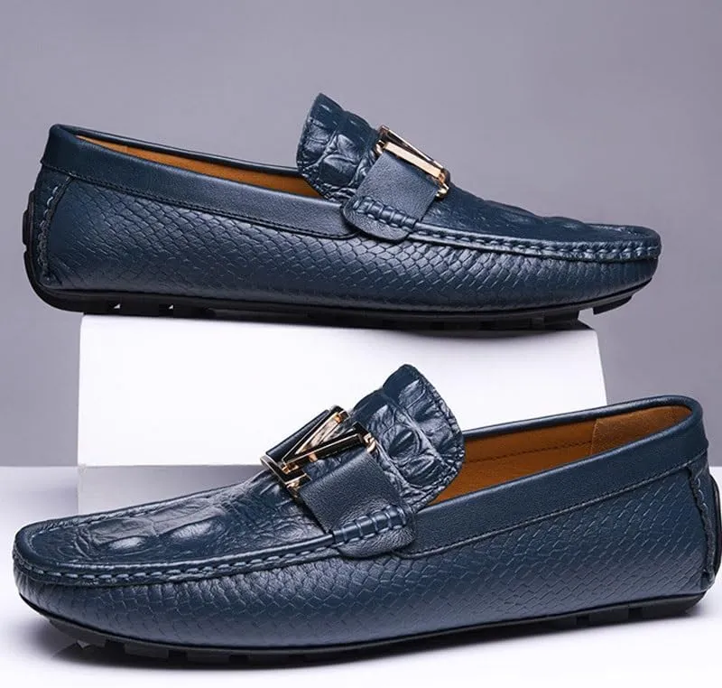 Men's Hands Free Slip On Walking Leather Shoes Loafers Lightweight Moccasins Stylish Shoes