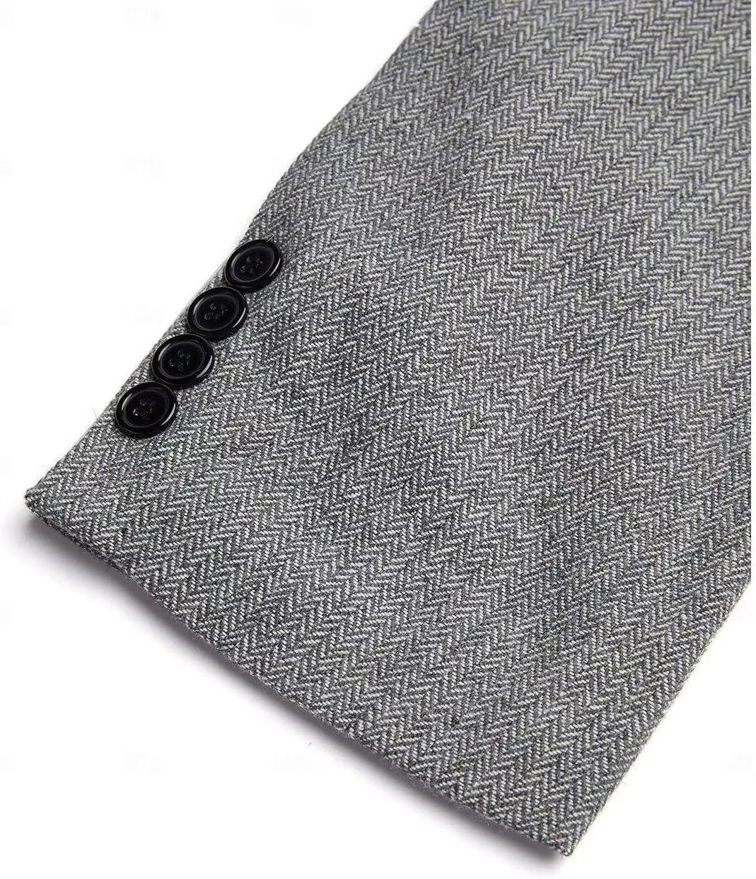 Mens Herringbone Tweed Blazer Two Pockets Wool Blend Sports Coats and Blazers for Prom Business