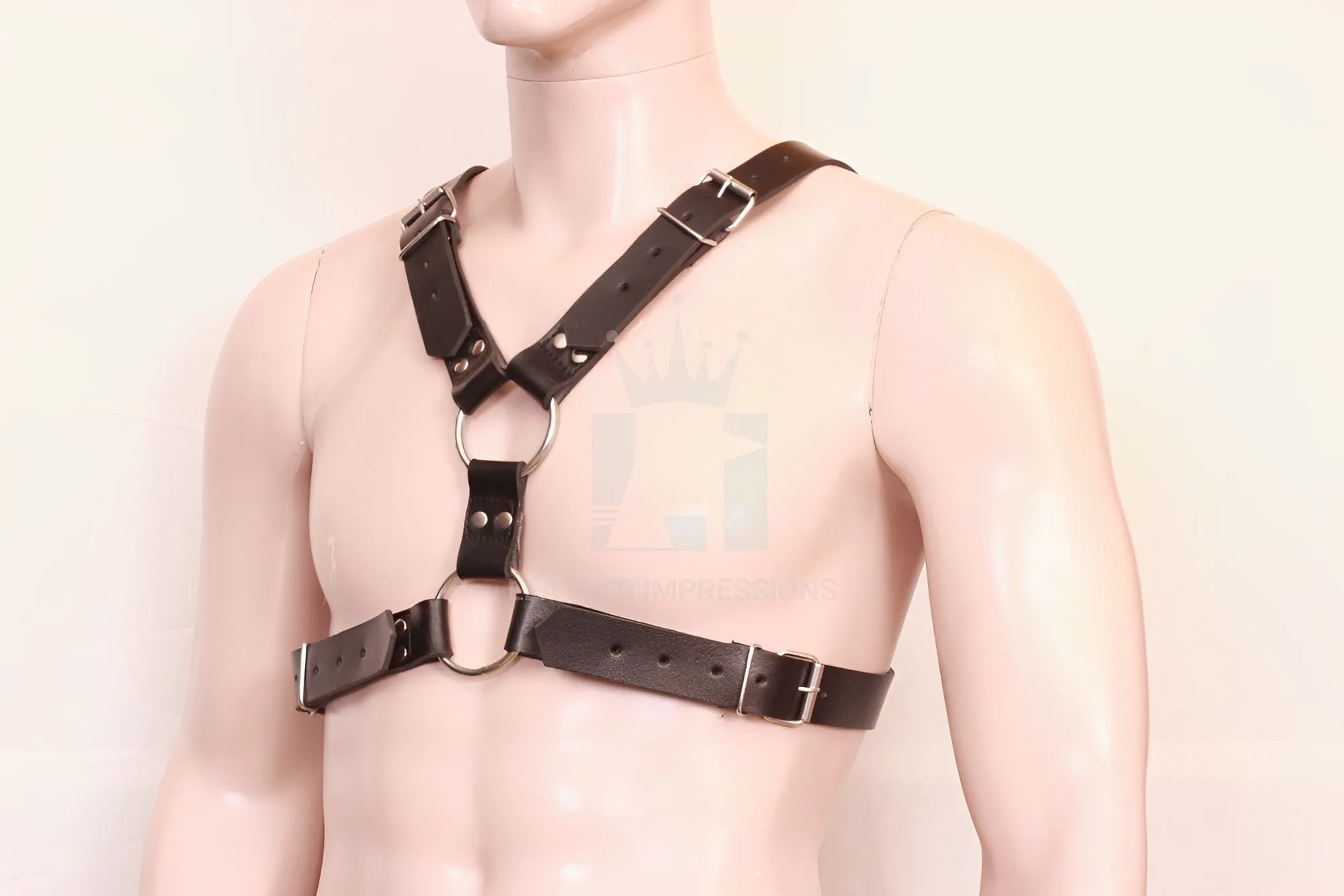 Mens Leather Bulldog Harness
