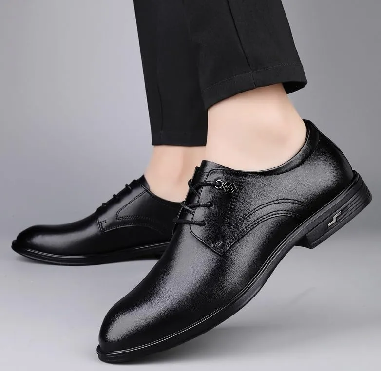 Men's Oxford Shoes Classic Lace Up Formal Tuxedo Derby Shoes Fashion Leather Low Heels Dress Shoes for Men(7)