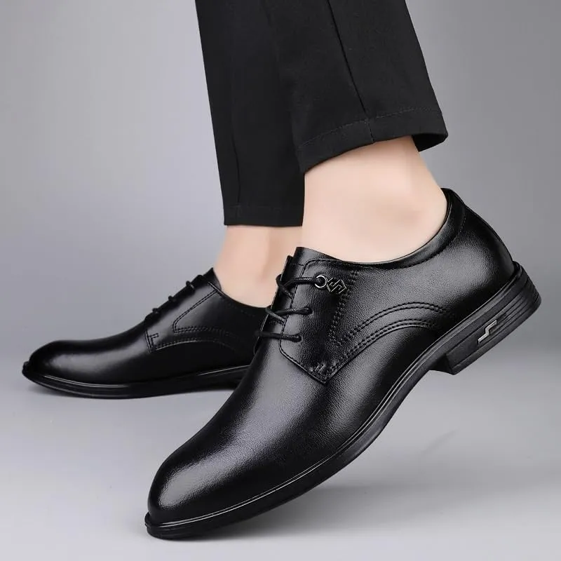 Men's Oxford Shoes Classic Lace Up Formal Tuxedo Derby Shoes Fashion Leather Low Heels Dress Shoes for Men(7)