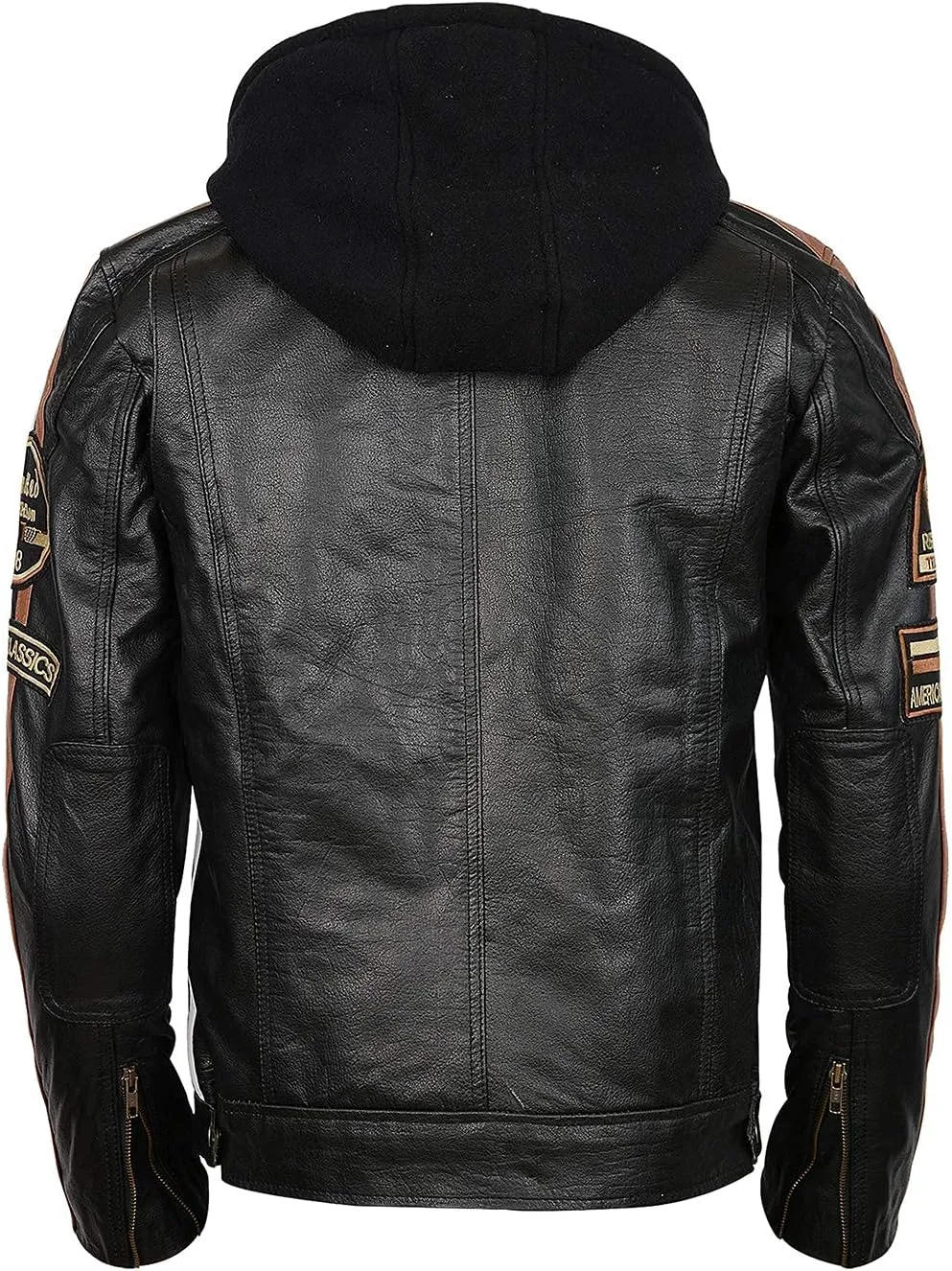Mens Racing Motorcycle Padded Armored Distressed Brown Cowhide Leather Jacket