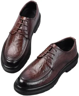 Men's Shiny Patent Leather Dress Shoes Platform Oxford Shoes for Weddings, Parties, Work, Church, Professionals