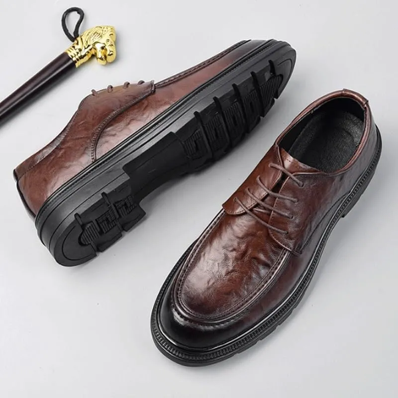 Men's Shiny Patent Leather Dress Shoes Platform Oxford Shoes for Weddings, Parties, Work, Church, Professionals