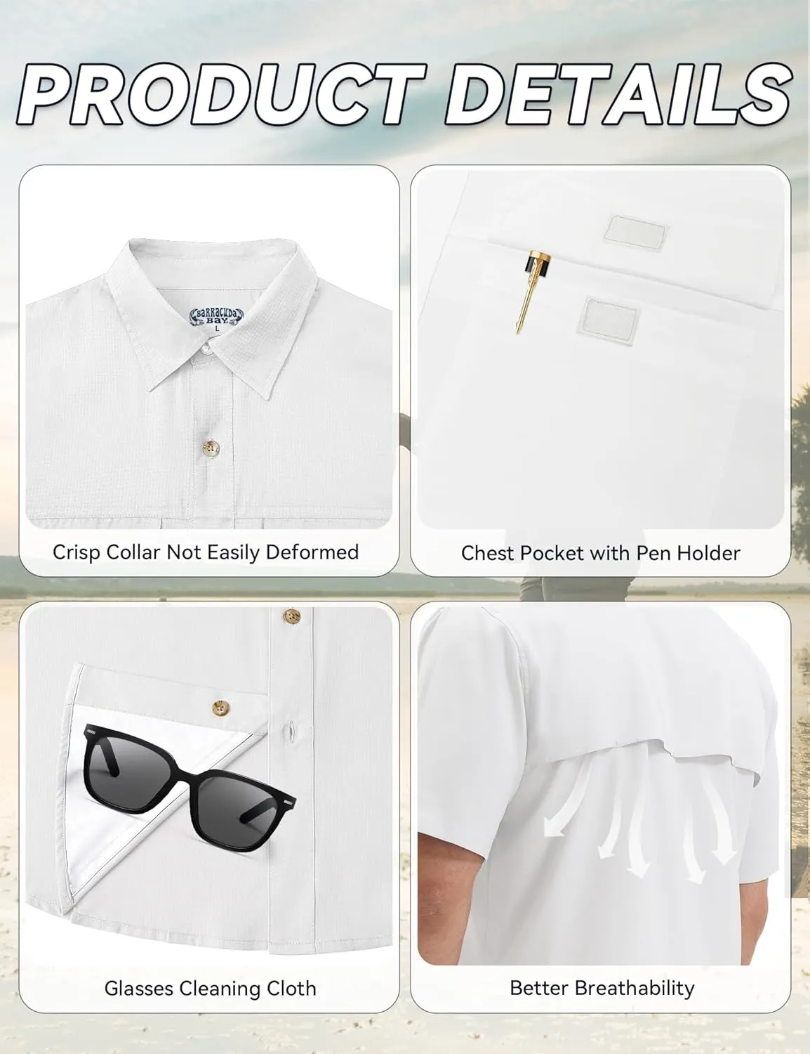 Mens Short Sleeve Sun UV Protection Shirt Cooling Quick Dry Fishing Shirts for Travel Outdoor Camping Hiking UPF 50 