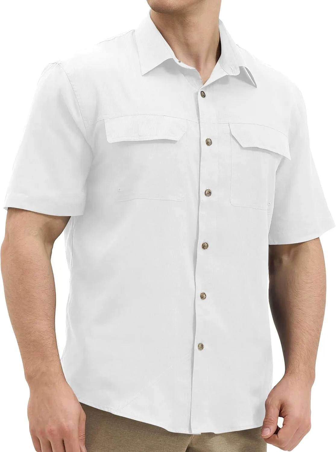 Mens Short Sleeve Sun UV Protection Shirt Cooling Quick Dry Fishing Shirts for Travel Outdoor Camping Hiking UPF 50 