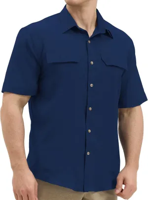 Mens Short Sleeve Sun UV Protection Shirt Cooling Quick Dry Fishing Shirts for Travel Outdoor Camping Hiking UPF 50 