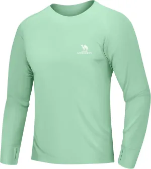 Mens Sun Protection Shirts UV SPF UPF 50  Long Sleeve Rash Guard Fishing Running Swim T-Shirt Quick-Dry Lightweight