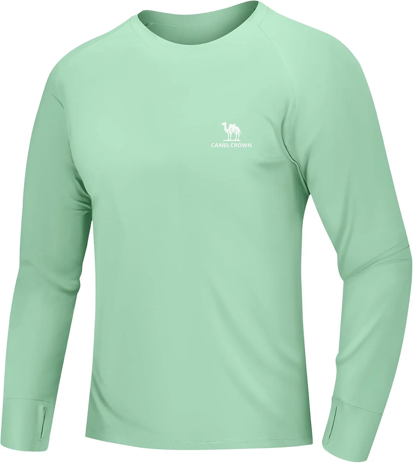 Mens Sun Protection Shirts UV SPF UPF 50  Long Sleeve Rash Guard Fishing Running Swim T-Shirt Quick-Dry Lightweight