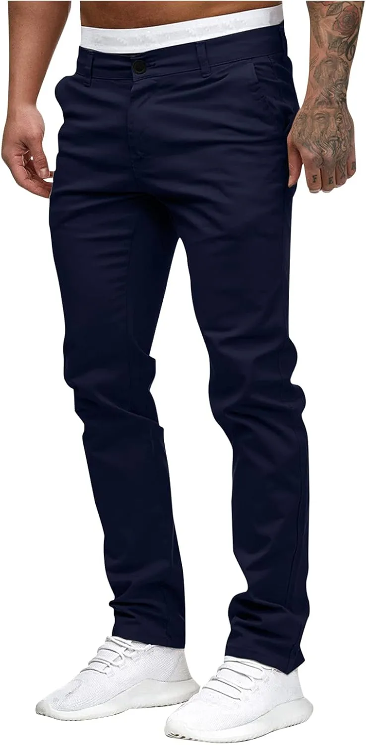 Mens Sweatpants Pants Solid Color Track Cuff Lace up Workout Pants with Pocket Trousers with Zipper Pockets