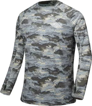 Men's UPF 50  Sun Protection Shirt Long Sleeve Quick Dry Fishing Shirt Rash Guard Swimming Hiking Running