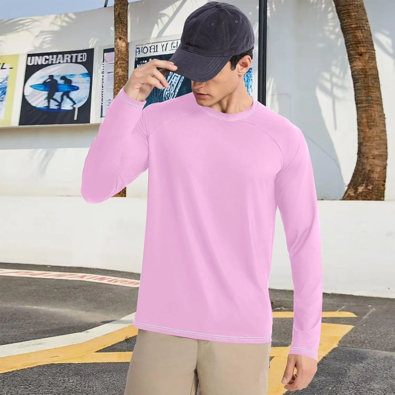 Mens Uv Protection Shirts Olive Cooling Mens Long Sleeve Beach Shirts Small