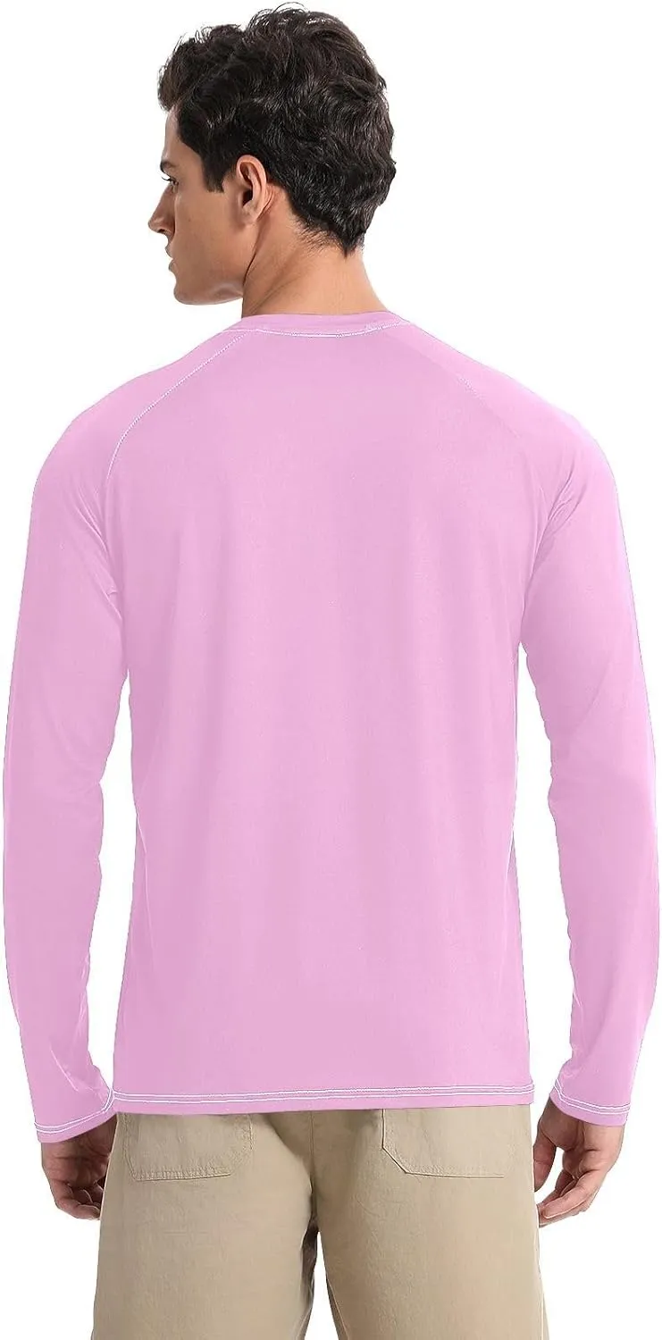 Mens Uv Protection Shirts Olive Cooling Mens Long Sleeve Beach Shirts Small