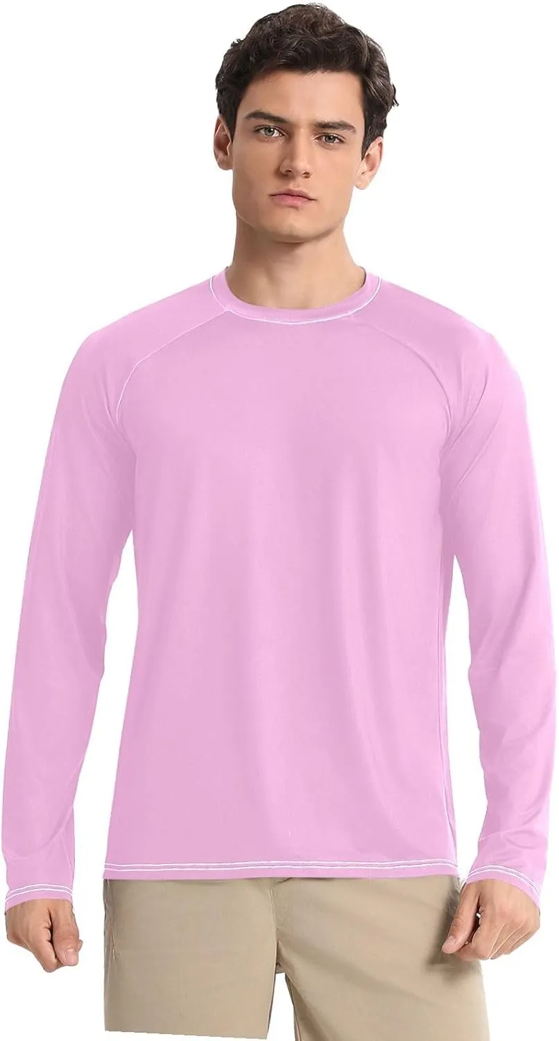 Mens Uv Protection Shirts Olive Cooling Mens Long Sleeve Beach Shirts Small