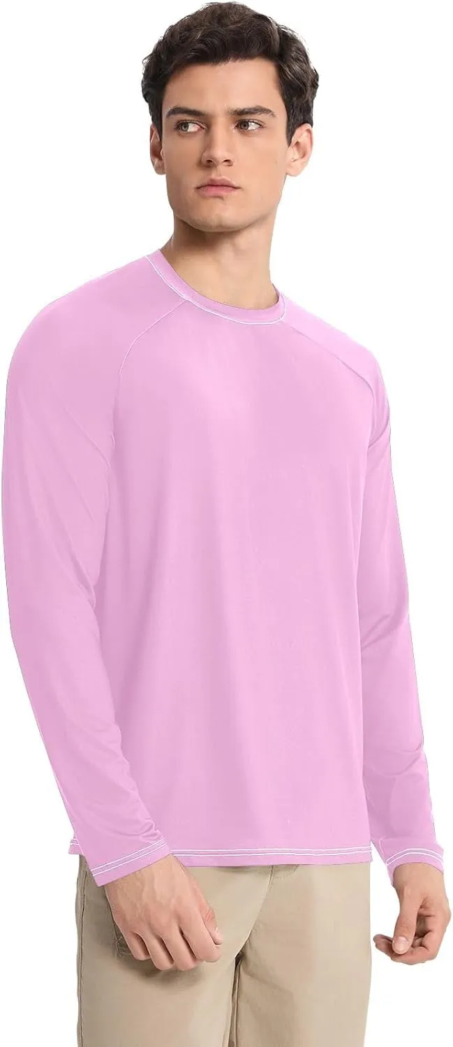 Mens Uv Protection Shirts Olive Cooling Mens Long Sleeve Beach Shirts Small
