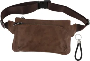 Men's Waist Pouch Stylish Fanny Pack Durable Pu Leather Ideal for Travel Hiking Camping Carry Essentials Hands-free