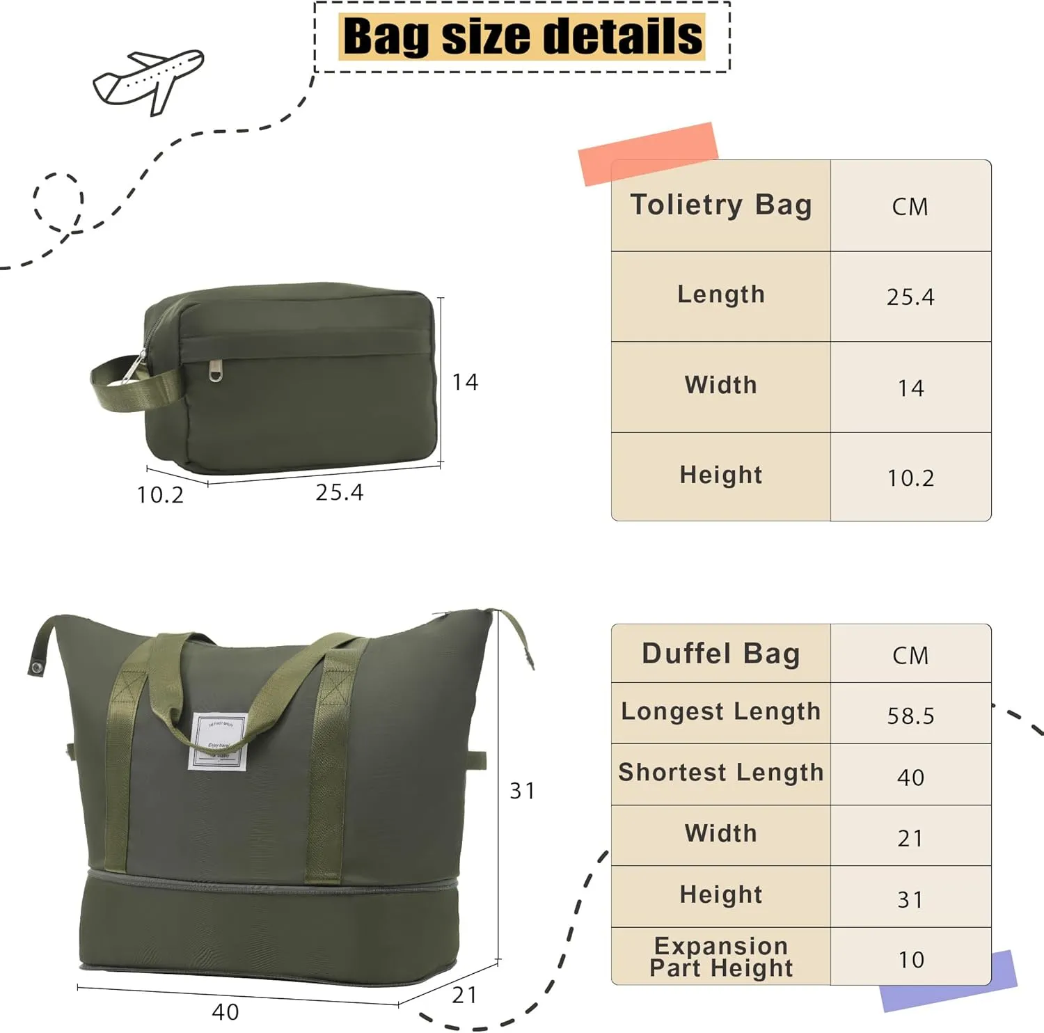 Merax Softside Luggage Set with Duffel Bag Expandable 3-Piece Suitcases Spinner Wheels TSA Lock Lightweight Travel Set Easy Access Pockets Premium 610D Fabric (Softside, Army Green, (20/24/28/DB/TB))