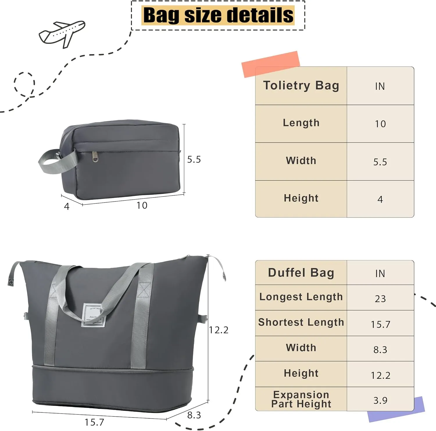 Merax Softside Luggage Set with Duffel Bag Expandable 3-Piece Suitcases Spinner Wheels TSA Lock Lightweight Travel Set Easy Access Pockets Premium 610D Fabric (Softside, Grey, (20/24/28/DB/TB))