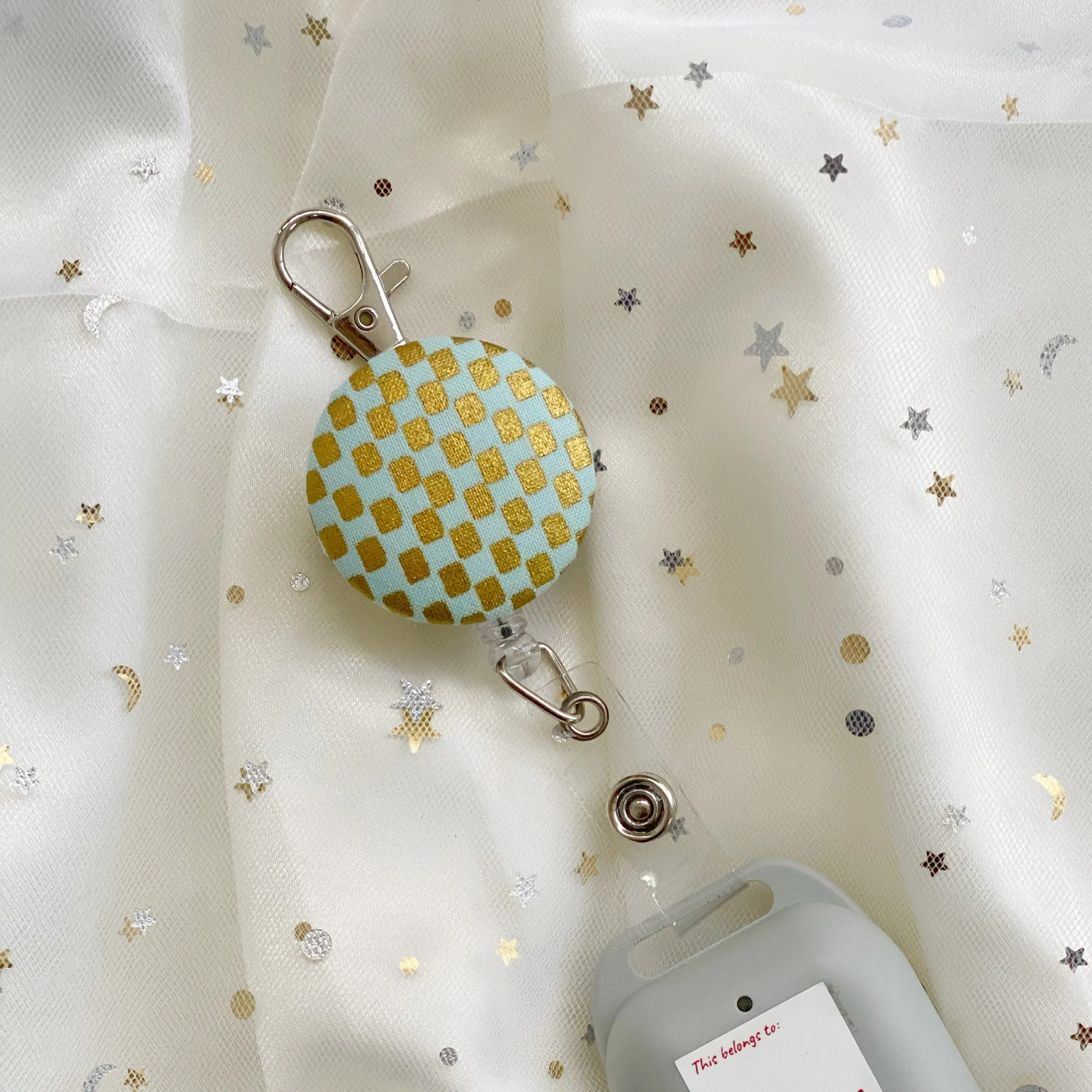 Metallic Checkers Retractable Badge Reel Only