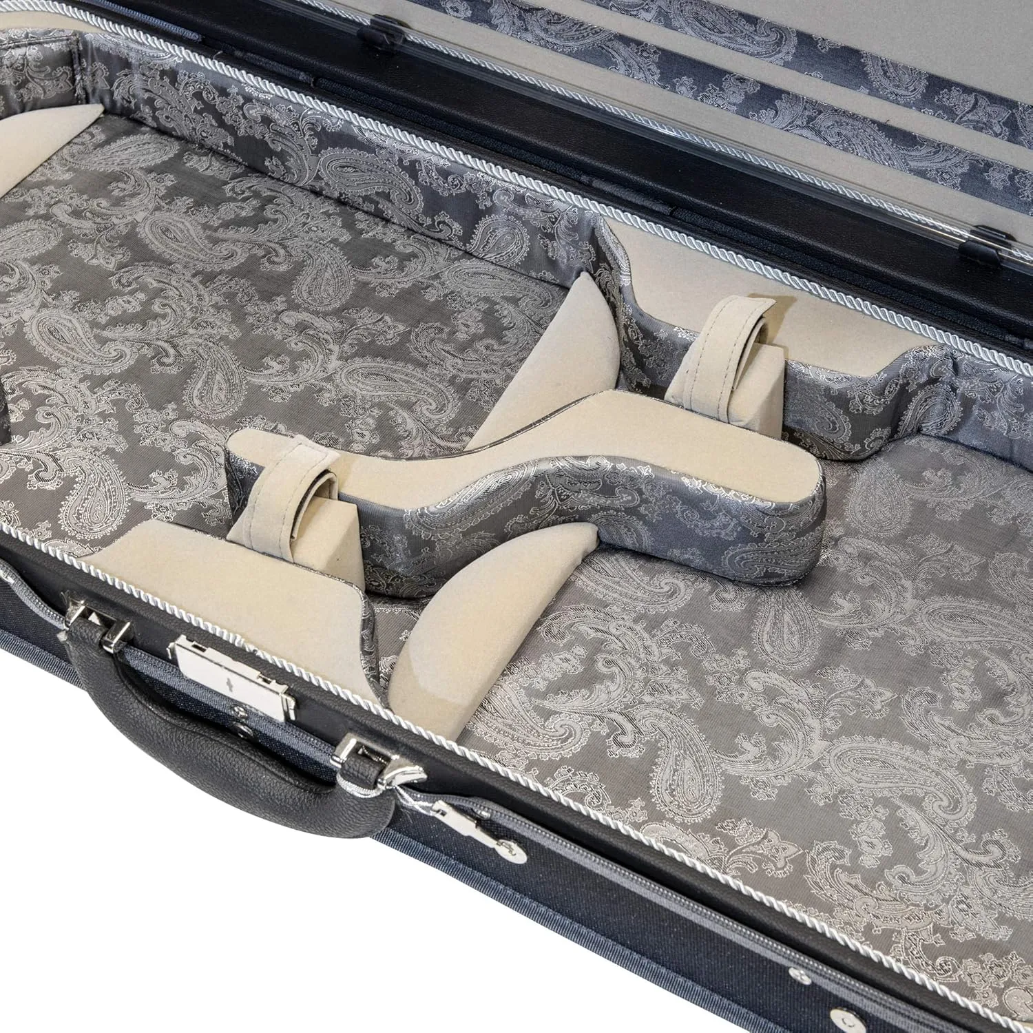 MI&VI NA-8001W Professional Double Violin & Viola Travel Case 4/4 (Full Size) Silk Interior | Hardwood Shell | Adjustable Straps | Fits One Full Size Violin & One 16"-16.5" Viola - MIVI Music
