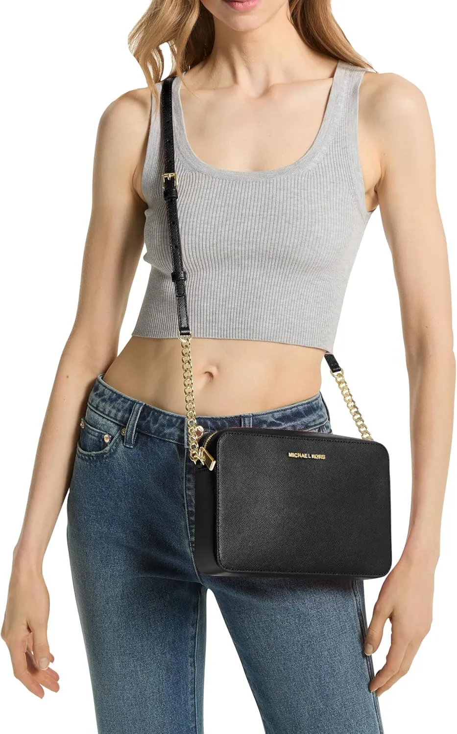 Michael Kors Jet Set Travel Large East/West Crossbody, Pink