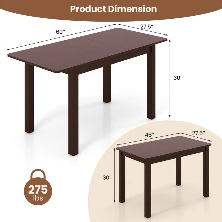 Mid-Century Vintage Expandable Folding Dining Table with Rubberwood Frame - Suitable for Kitchen and Dining Room