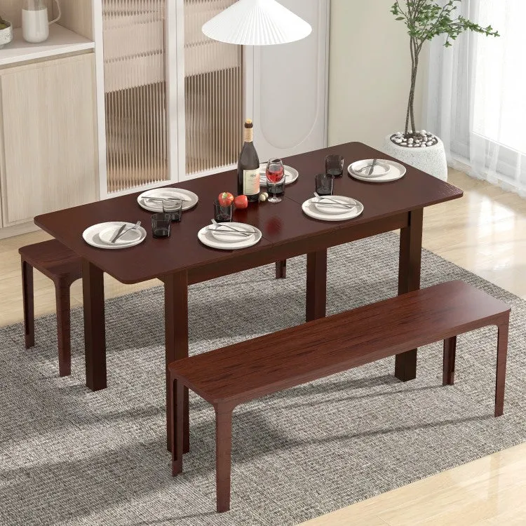 Mid-Century Vintage Expandable Folding Dining Table with Rubberwood Frame - Suitable for Kitchen and Dining Room