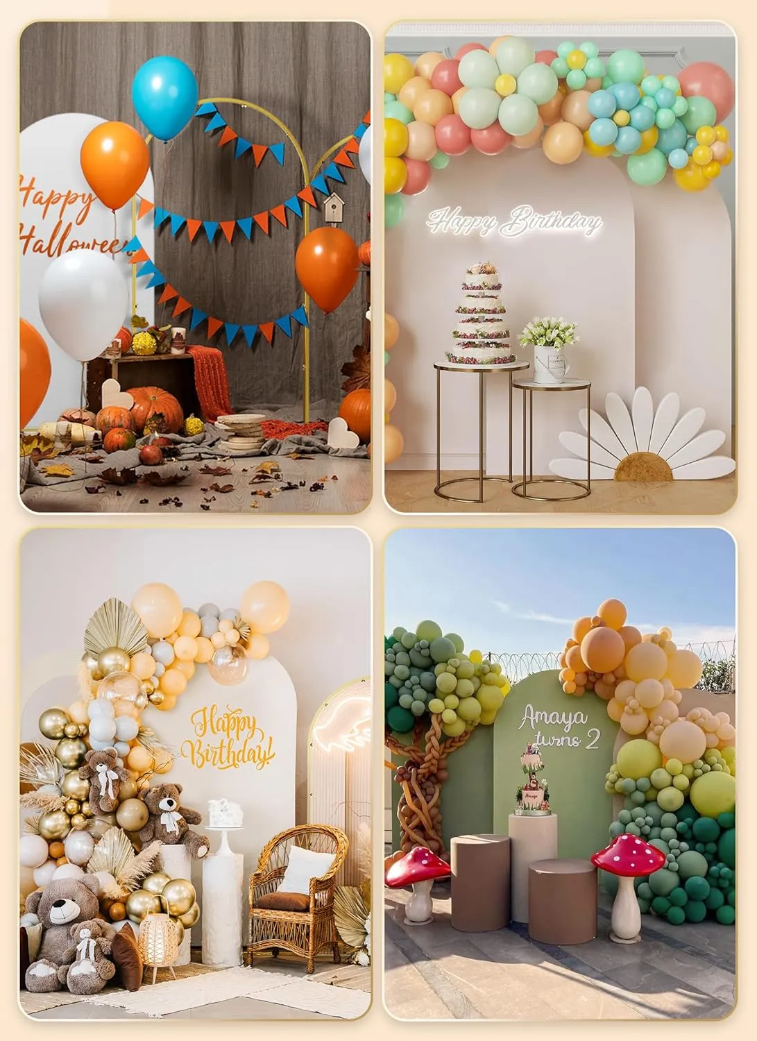 Minetom Wedding Arch Backdrop Stand with Wedding Arch Cover Spandex Set of 6 (7.2FT, 6FT, 6FT) Gold Metal Stand for Birthday Party Wedding Ceremony Baby Shower Garden Balloon Arch Decorationn, White