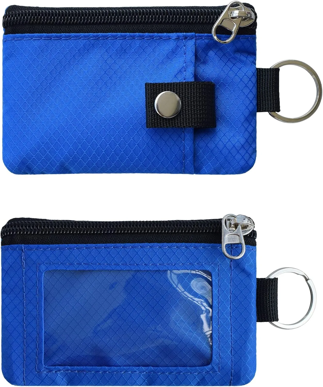 Minimalist RFID Blocking Small Wallet with ID Window,WaterResistant Zip Id Case Wallet with Lanyard Keychain for Cards,Cash,Travel,Women,Men (GreenOnion DarkGreen)