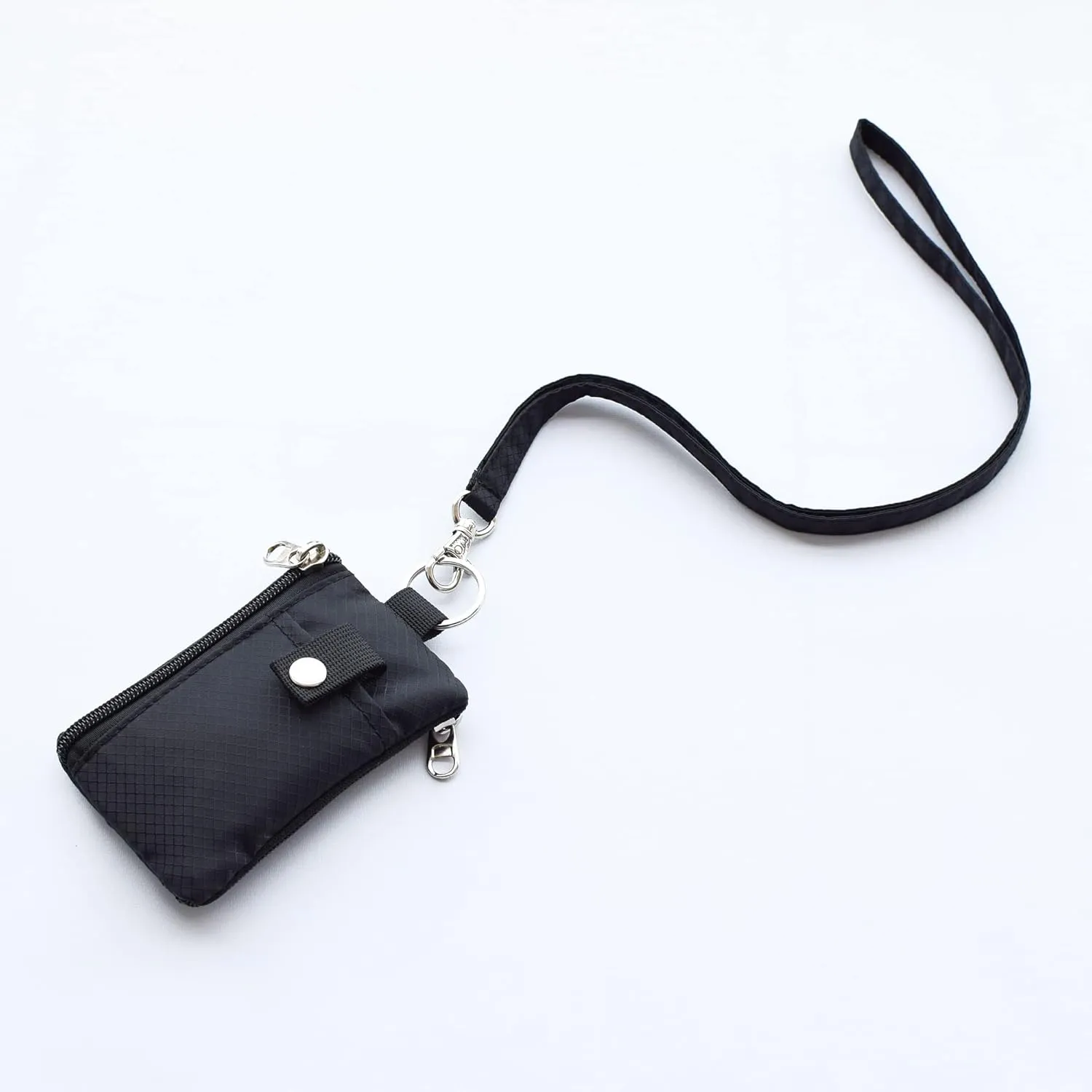 Minimalist RFID Blocking Small Wallet with ID Window,WaterResistant Zip Id Case Wallet with Lanyard Keychain for Cards,Cash,Travel,Women,Men (GreenOnion DarkGreen)