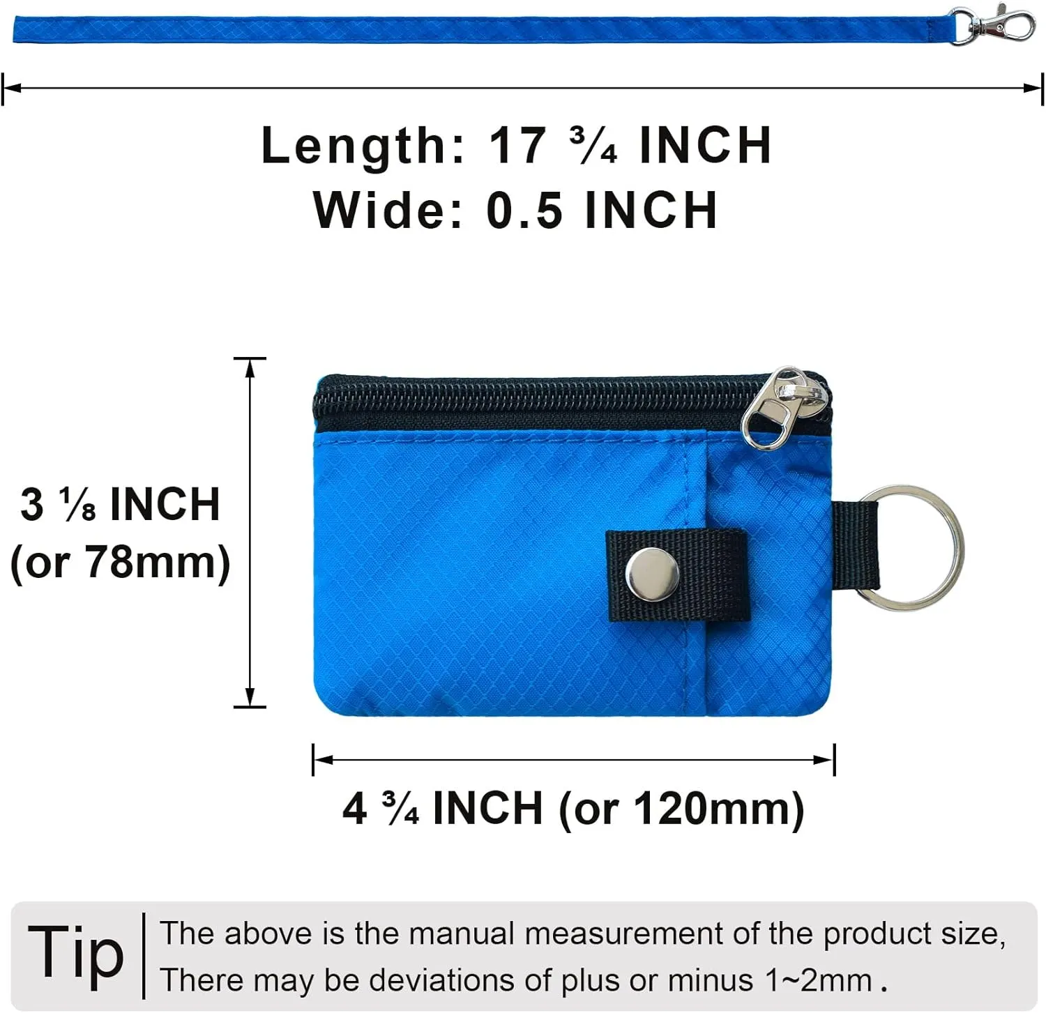 Minimalist RFID Blocking Small Wallet with ID Window,WaterResistant Zip Id Case Wallet with Lanyard Keychain for Cards,Cash,Travel,Women,Men (GreenOnion DarkGreen)