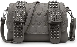 MLAFE Gothic Shoulder Bag Steampunk Shoulder Messenger Bag Rivet Skull Shoulder Bag Harajuku Shoulder Bag